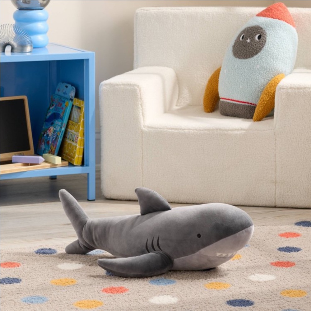 Shark Weighted Plush Kids’ Throw Pillow Gray - Pillowfort